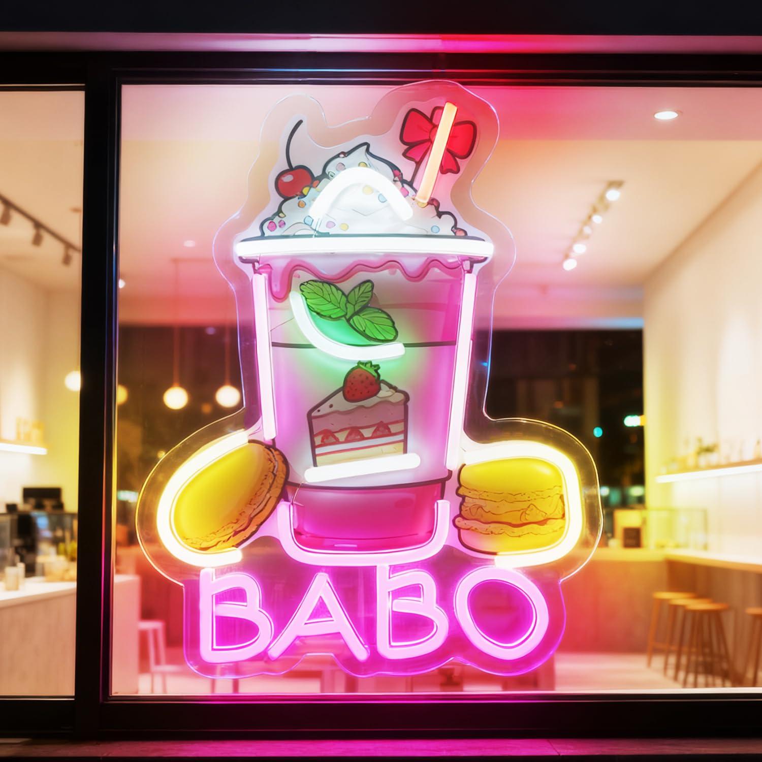Neon Sign Party - Световая вывеска «Боба» в неоновом стиле